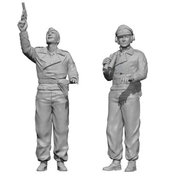 1/16 Gyanta figura modellkészlet gyűjtemény Katonai miniatűr játékok Tigris tank parancsnok és lövész Összeszereletlen festetlen Ingyenes szállítás