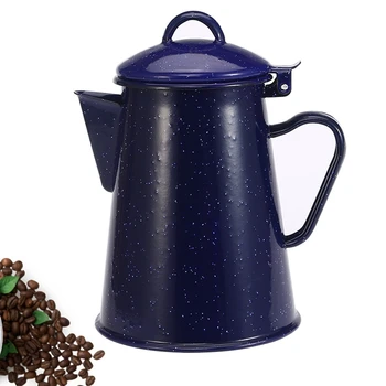 1.2L zománcozott kávéfőző kézi teavízforraló teáskanna vintage lakberendezés csillagos égszínkék teáskanna kávézó eszközök