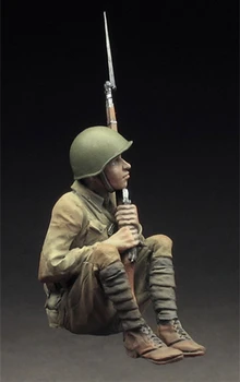 1/35 Gyanta figura Model Kit 103 Vörös Hadsereg lövész Egy figura Összeszereletlen festetlen felső