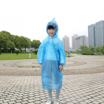 1 db eldobható gyermek eldobható esőkabát vastag átlátszó poncsó kapucnis pulóver szett kültéri túrázás kemping utazás esőfelszerelés