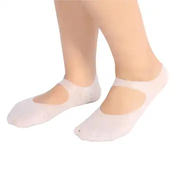 1 pár szilikon zokni láb repedésgátló védő lábápoló szerszám megelőző zokni fehér L
