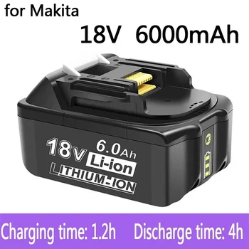 100% eredeti Makita 18V 6000mAh újratölthető elektromos kéziszerszámokhoz Akkumulátor LED Li-ion cserével LXT BL1860B BL1860 BL1850