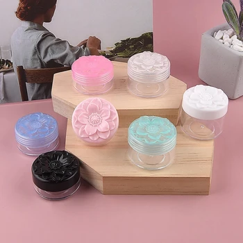 10Db 10/15/20g üres kozmetikai üveg újratölthető palack Sakura alakú kupakkal műanyag arckrém ajakbalzsam konténer utazási készlet