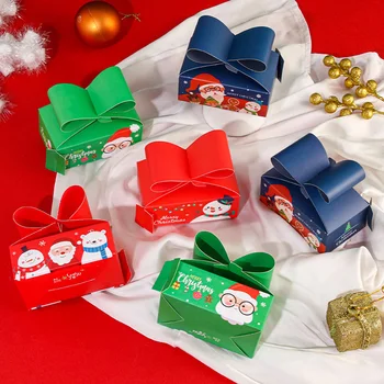 10db boldog karácsonyt ajándékdobozok Mikulás cukorka doboz sütik csomagoló táska otthoni újévi karácsony Navidad dekorációs kellékek