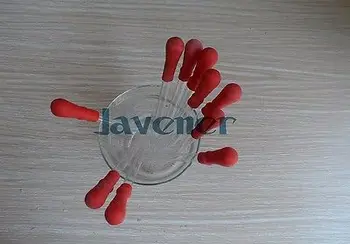 10Pcs tartós hosszú üveg kísérlet orvosi pipettacseppentő transzfer Laboratóriumi kellékek piros gumikupakkal 9cm