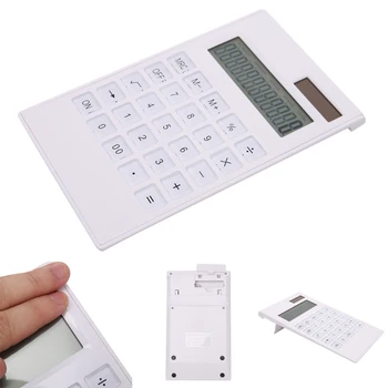 12 számjegy Mini hordozható energiatakarékos számológépek Egyszerű kristály kulcskalkulátorhoz Kézi napenergia Duall Power