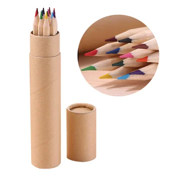 12db színes készlet rugalmas rajzművész vázlatkészítő ceruzák készlet színes hordós festőpapír doboz (hosszú stílus) eszközök
