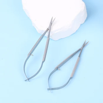 1Pc hajlító fej mikroszaruhártya olló kéziszerszám Sebészet Szemészeti műszerek Öltések vágott rozsdamentes acél sebészeti eszköz