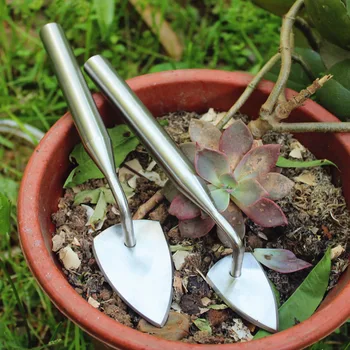 1PC rozsdamentes acél présgép talaj lapát kerti gyomirtás scarifier lapát zamatos edény virágültető eszköz kültéri kerti szerszámok