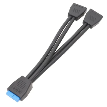 1PC Small Mini USB 3.0 19Pin / 20Pin 1-2 Splitter kábel alaplaphoz Kiváló minőség
