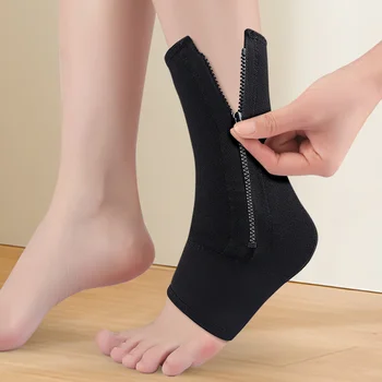 2 db talp lábsport Bokavédő láb zoknihuzat cipzáras zokni rögzített 2db (fekete) férfi