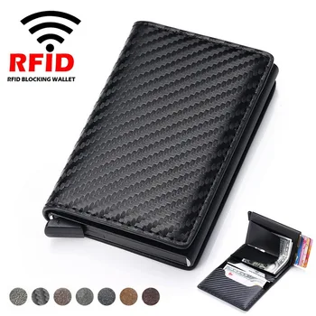 2023 Új azonosító hitelkártya Tartó pénztárca Férfiak Anti RFID blokkolás védett RFID Magic Leather Slim Mini Small Money pénztárcák Cas