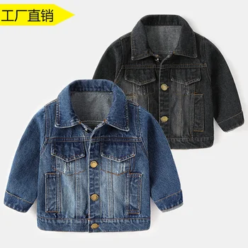 2024 Új farmerdzsekik Tavasz Ősz Gyerek Divat Vintage Jean kabátok Gyerekruhák Fiú Lányok Alkalmi felsőruházat Jelmez 1-5Y