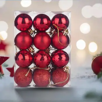 24 db 4cm karácsonyfa dísz dekoratív jelenet elrendezés karácsonyfa dekoráció fényes fényvisszaverő karácsonyi bálok karácsonyra