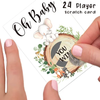 24Pcs Oh Baby Gender Reveal Baby Shower Party Party játék Babaváró születésnapi zsúr dekorációs kellékek Keresztelő keresztelő kellékek
