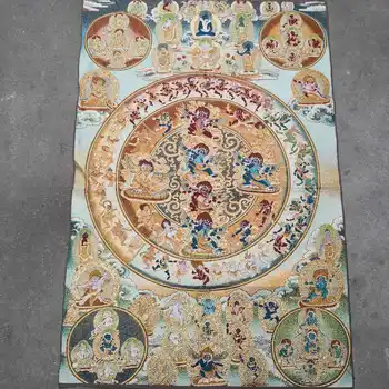 36 hüvelyk Tibet selyemhímzés A sors kerek kereke Tangka Thangka festmény falfestmény