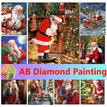5d Diy karácsonyi hóember Mikulás teljes köríves fúró gyémánt hímzés hagyományos ünnepi mozaikkészletek gyémánt festés