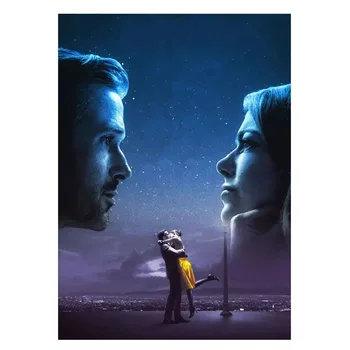 5D Gyémántfestés La La Land film plakát Csillagok városa Zene Műalkotás Mozaik portré Kéz 5D gyémánt hímzés Keresztöltés