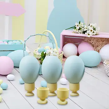 5x Húsvéti tojáscsészék kemény főtt tojáshoz Reggeli festetlen bemutató állvány asztali konyhai dekorációhoz Party kellékek Konyhai eszközök