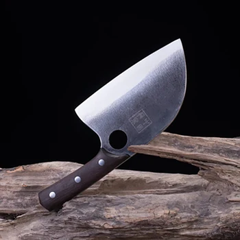 6,5 hüvelykes aprító kés éles machete csatabárd kézzel készített kovácsolt Longquan konyhai kések Csont és baromfi szerszámok Wenge fa fogantyú