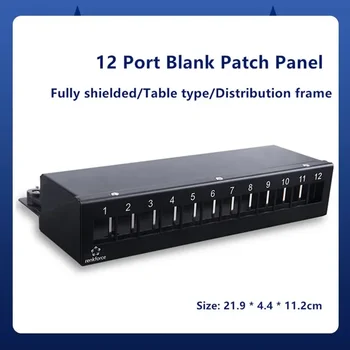 8/12 Portok RJ45 patch panel Hálózati árnyékolt trapézkő aljzatok Asztali falra szerelhető elosztókeret RJ 45 UTP STP modulok