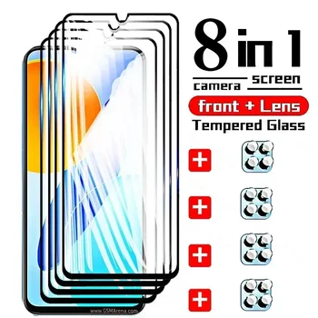 8IN1 edzett üveg a Honor X8 5G kamera lencse filmhez képernyővédő fólia Teljes borítójú védőüveg a Honor X9 X8 X8 X6 üveghez