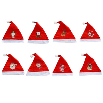 8Pcs gyémánt festmény karácsonyi Mikulás kalap felnőtteknek és gyerekeknek DIY gyémánt művészet piros klasszikus karácsonyi sapkák családi partira