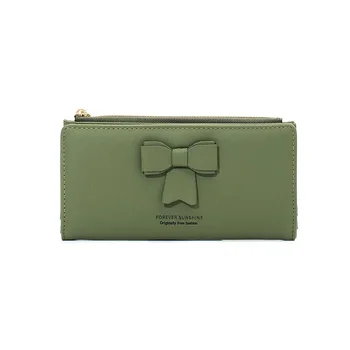 A divat koreai változata Női hosszú pénztárca Új niche design Íj összecsukható pénztárca Multi-card tartó táska