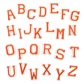 A-Z Orang ábécé betűk hímzés rátétes jelvények vas a tapaszon, levél olvadó matricák ruházat termoadhéziós tapaszok