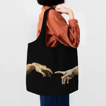 Adam Michelangelo alkotása Bevásárlótáskák Vászon vásárlói táskák Nagy kapacitású tartós táska kézitáska