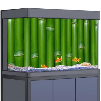 Akvárium háttér matrica dekoráció haltartályokhoz Hüllő élőhely, bambuszfa textúra növények HD 3D poszter 5-55 gallon