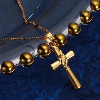 Arany színű klasszikus templom Jézus kereszt medál nyaklánc vallás feszület kereszt lánc ékszerek