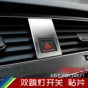 Autó stílus Belső figyelmeztető kapcsoló Díszítőburkolat matrica GOLF 7-hez MK7 VII Auto kiegészítők