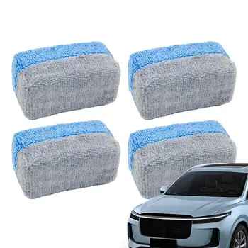 Autómosó szivacs 4db mikroszálas mosóbetét mosás Polírozás Részletek szivacs Autóipari tisztítókendő Törölköző Autóápolási kellékek