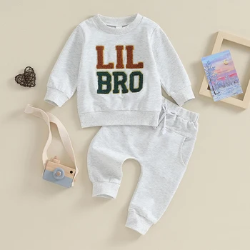 Big Lil Bro Toddler Boy Clothes Long Sleeve Tops Nadrág Brothers Matching Ruhák