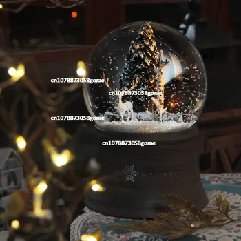 Bola Kristal Mengambang, Dekorasi Lampu Salju Retro Hadiah Ulang Tahun Ornamen Rumah Meja Kreatif Natal