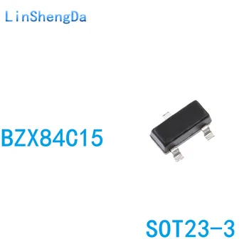 BZX84C15 feszültségszabályozó dióda 15V SMD SOT23 szitanyomott Y4 (100 db)