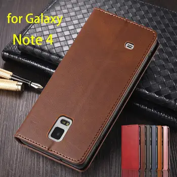  Bőrtok Samsung Galaxy Note 4 Note4 N9100 N910F Flip Case tok tok mágneses attrakció tok pénztárca Fundas Coque