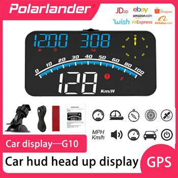 Car Head Up Display HD LCD autós iránytű kijelző Vezetési távolság és idő GPS sebességmérő Autós tartozékok Sebességtúllépés riasztás G10 Új