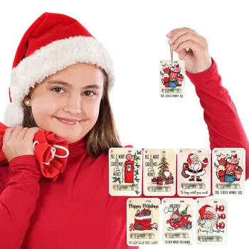Christmas Money készpénzpénztárca Kreatív karácsonyfa karácsonyi utalvány dekorációs kártya Egyedi piros tartó Pocke boríték medálok M9A1