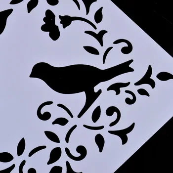 DIY rétegezés Stencil maszkoló spray sablon scrapbooking bélyeg album dekoratív dombornyomó papírkártya kézműves rózsa madár