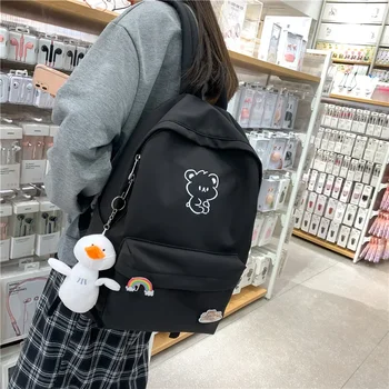 Diák hátizsák divatos tömör laptop táska Sokoldalú vízálló válltáska Női utazási hátizsákok iskolatáskához