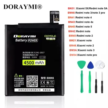 DORAYMI BM3A BM46 BM48 BN45 BN31 BN43 BM42 BM21 akkumulátor Xiaomi Redmi cseretelefonhoz Akkumulátorok + eszközök