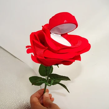 Egyedi rózsagyűrű kijelző doboz javaslat gyűrűtartó virágos eljegyzési gyűrű doboz dropship