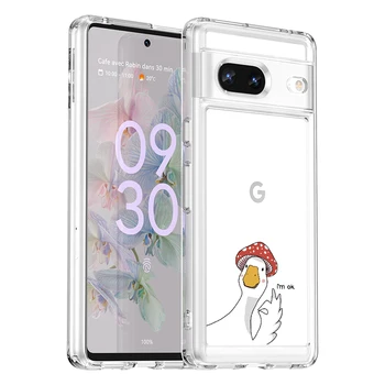 Egyszerű stílusú, átlátszó kemény akril telefonház Google Pixel 7 5G ütésálló hátlaphoz