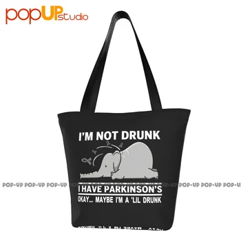 Elefánt Nem vagyok részeg Parkinson-kórom van Oké talán Lil vagyok Részeg kézitáskák Női bevásárlótáska Élelmiszerbolt táska