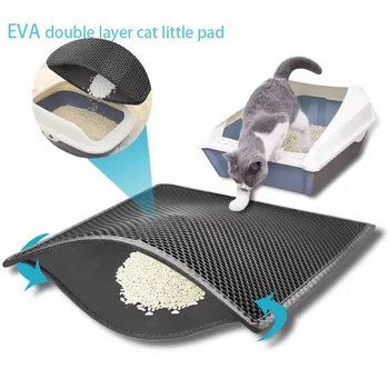 EVA dupla csúszásgátló macska alomszőnyeg vízálló tiszta mosható ágyszőnyeg tiszta kisállat szőnyeg kaparós tábla macska alomdoboz kölyök macska számára