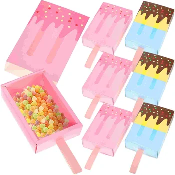 Fagylalt alakú díszdobozok Popsicle alakú Mini cukorka összecsukható papírdoboz Party Favor csemege doboz