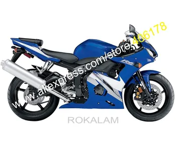 Fehér kék Yamaha YZFR6 05 YZF R6 YZF-R6 R6 YZF600 YZF 600 2005 Motorkerékpár burkolat karosszéria készlet (fröccsöntés)