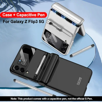 GKK eredeti mágneses zsanértok Samsung Galaxy Z Flip 3 5G Case 360 teljes védelem kemény borítás tollal ellátott Galaxy Z Flip3 készülékhez